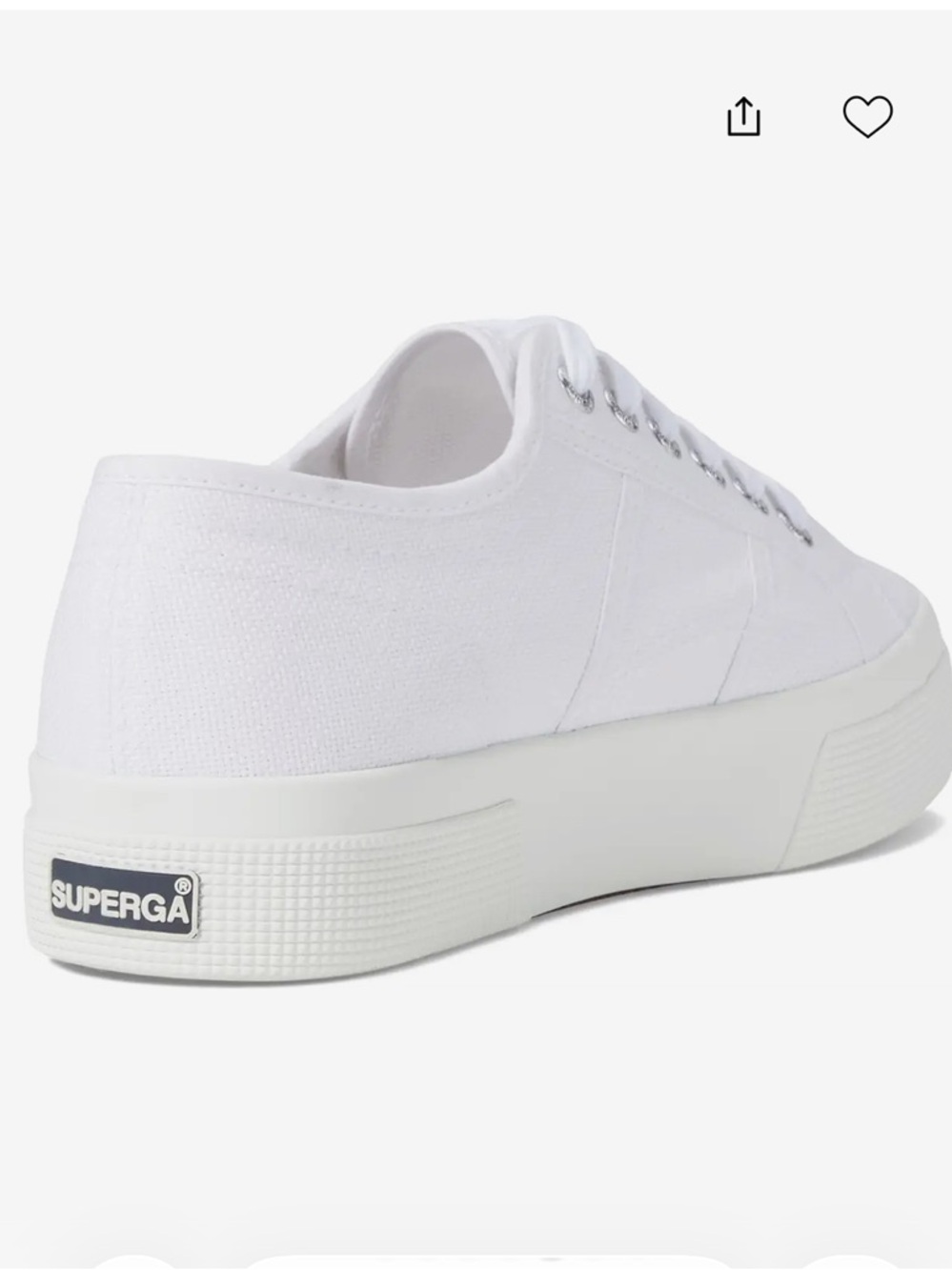 Superga White Low-Top 2740 Platform Canvas Sneaker Size 37 - Picture 3 of 11